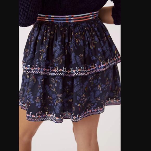 NWT Anthropologie Let Me Be Tiered Boho Mini Skirt - Medium - Picture 4 of 6